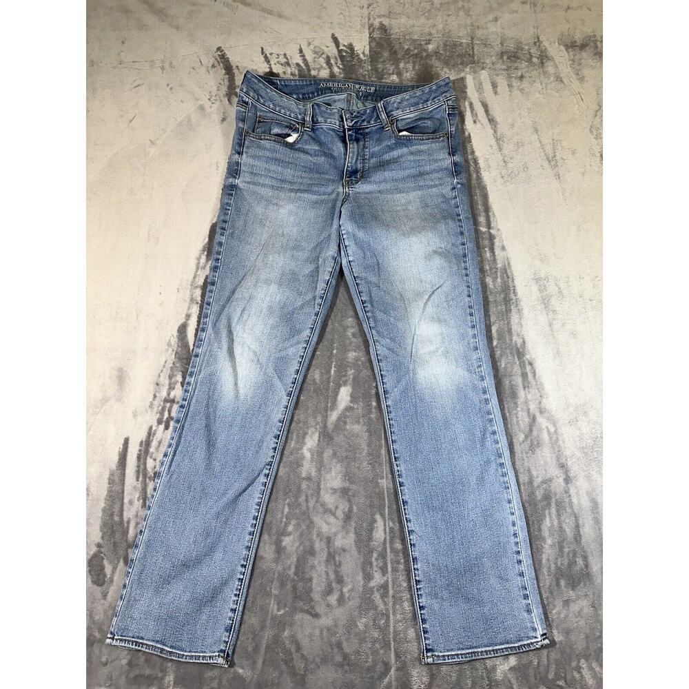 American Eagle Jeans Women's Mid Rise Straight Super Stretch Size 14